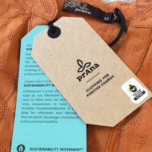 Prana Emery Run Copper Zigzag Sleeveless Tunic Blouse- New With Tags - Picture 12 of 16